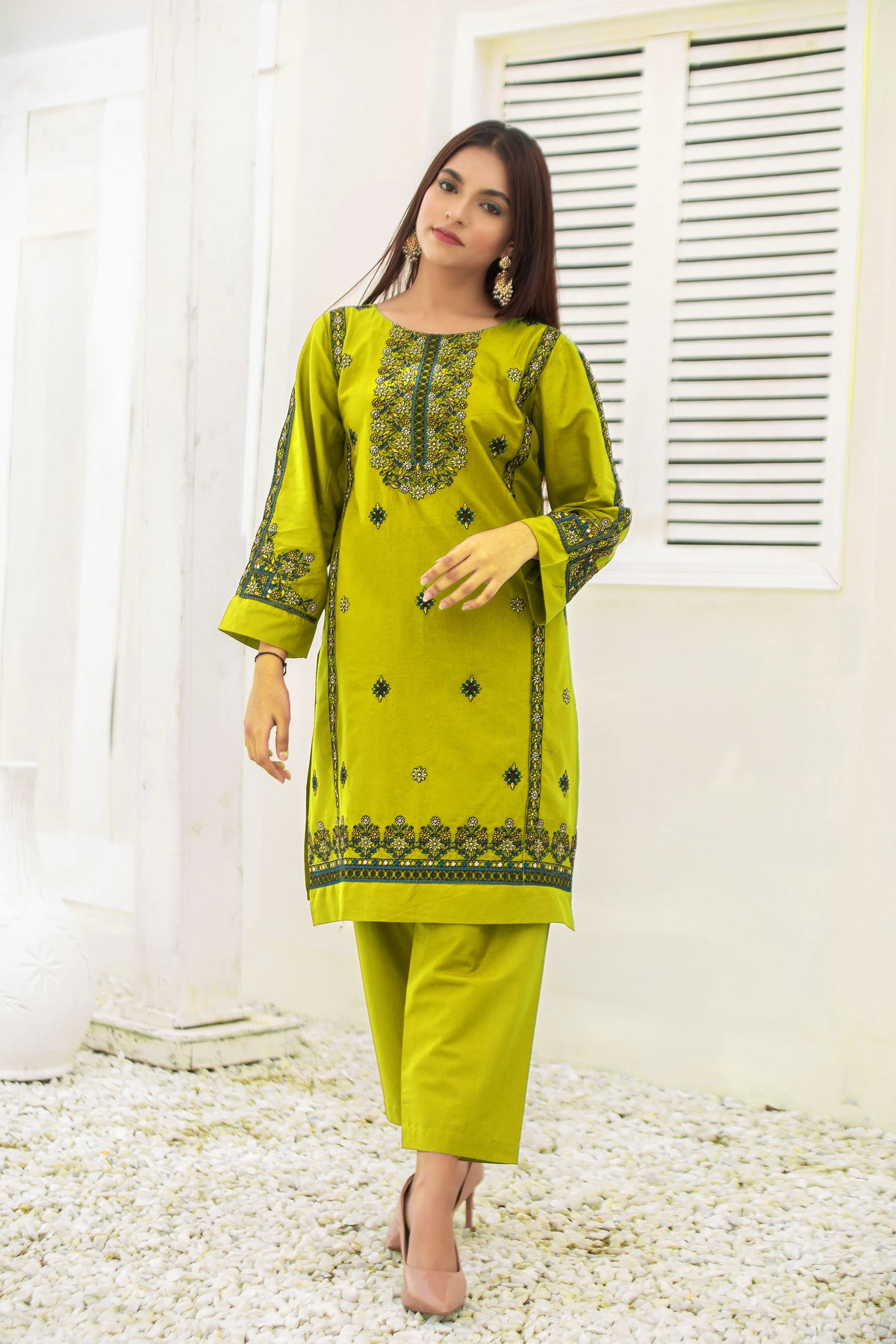 Embroidered Cotton Two Piece art-132