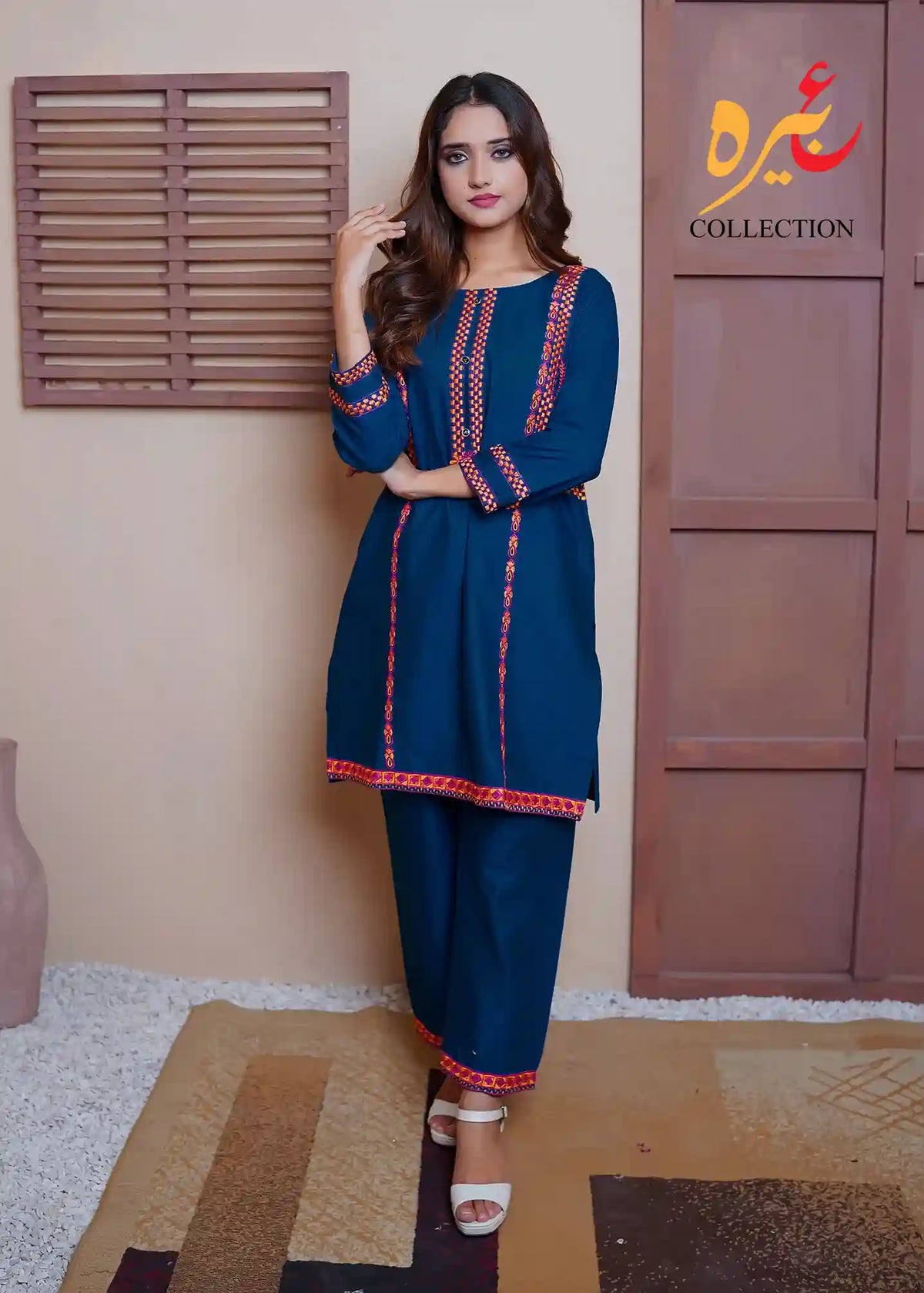 EMBROIDERED COTTON TWO PIECE ART-581