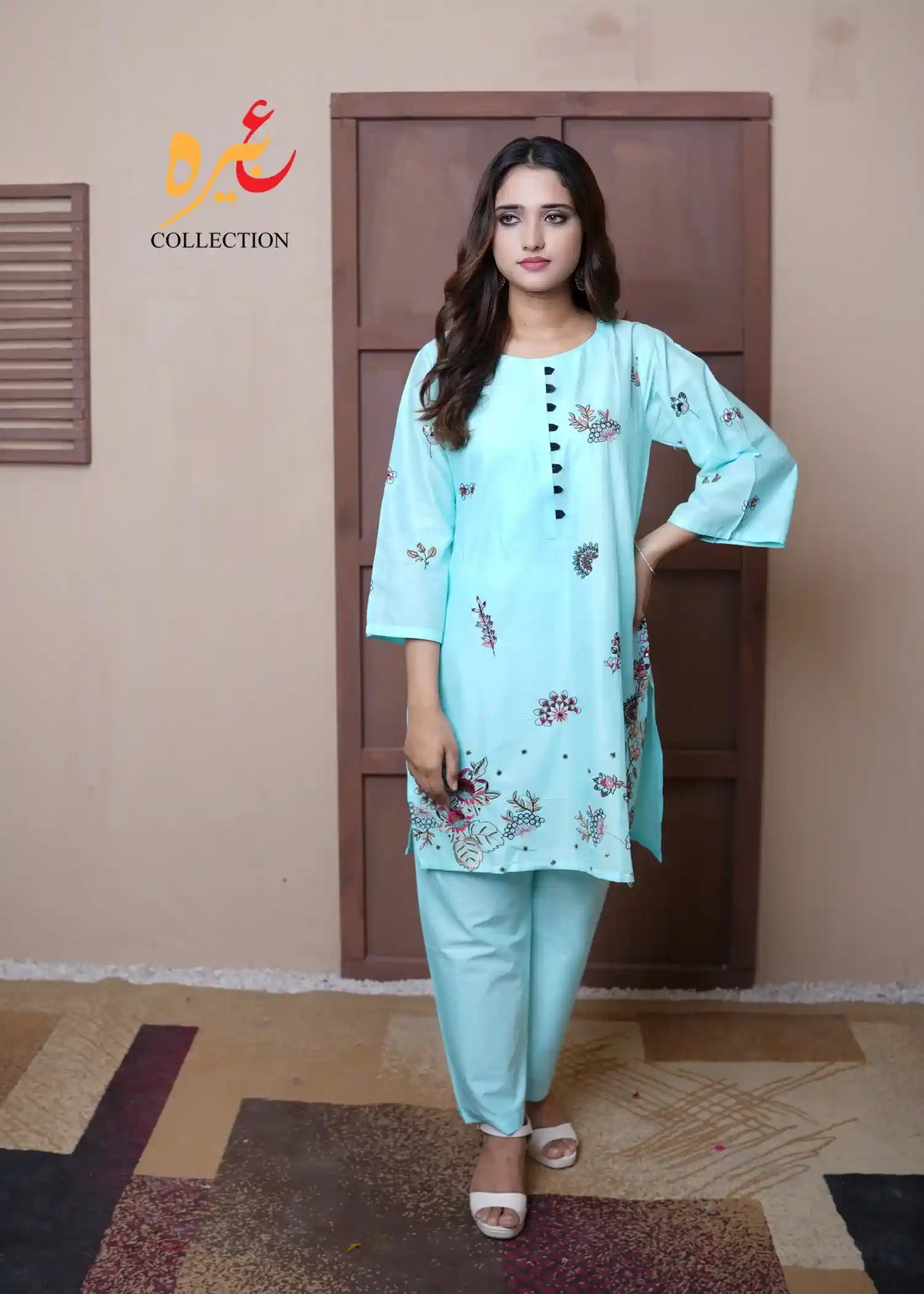 EMBROIDERED COTTON TWO PIECE ART-588