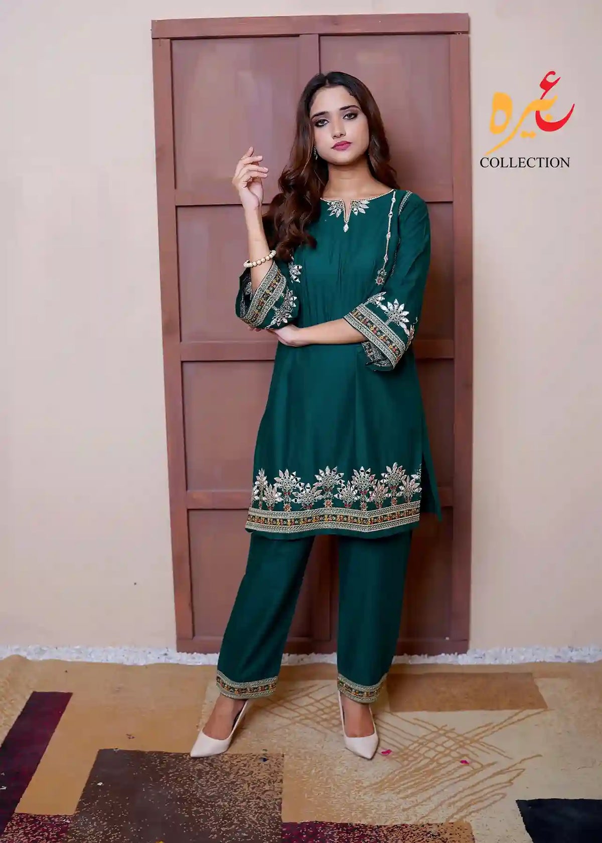 EMBROIDERED MIROR COTTON TWO PIECE ART-593