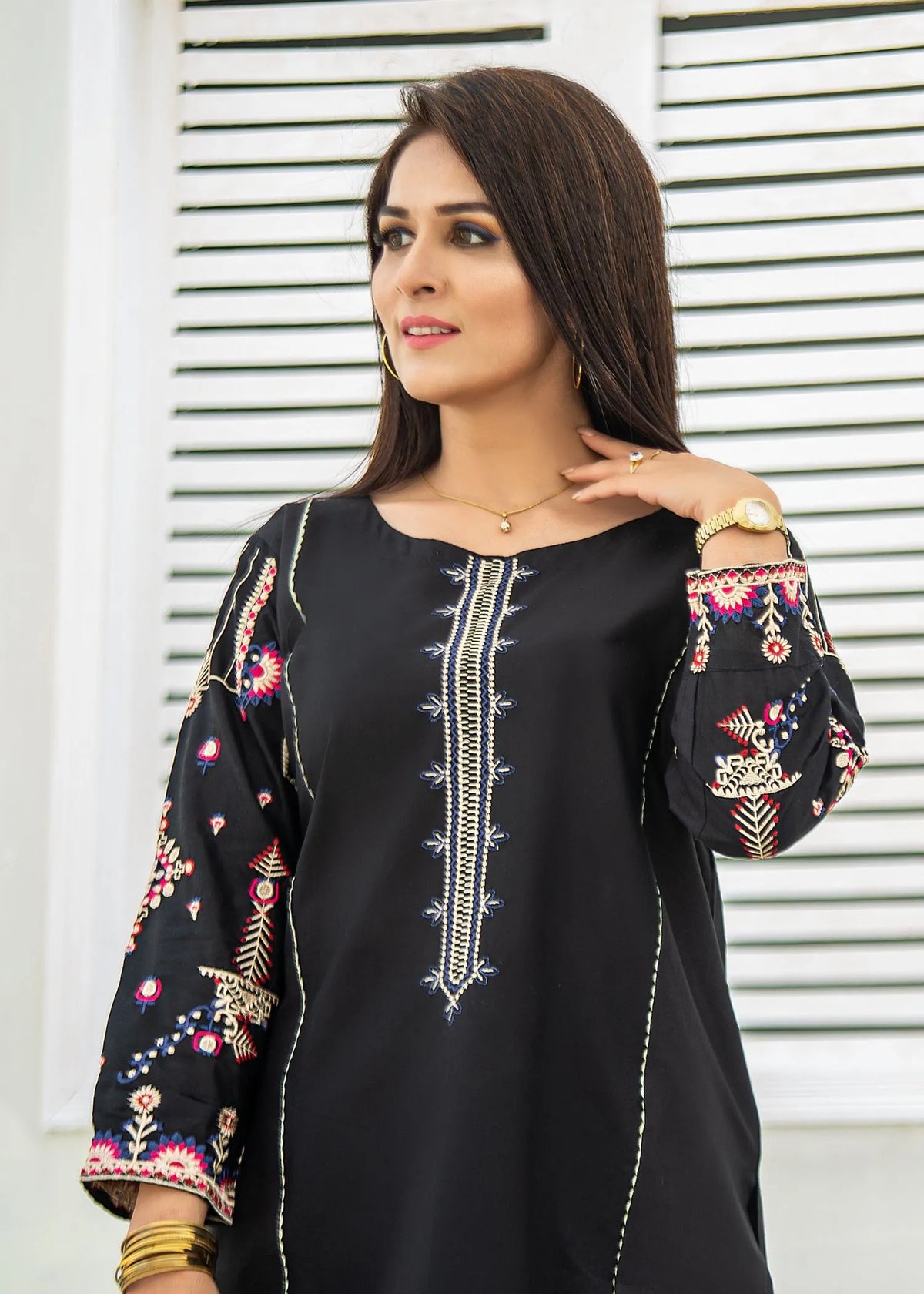 Embroidered Cotton Two Piece Art-558