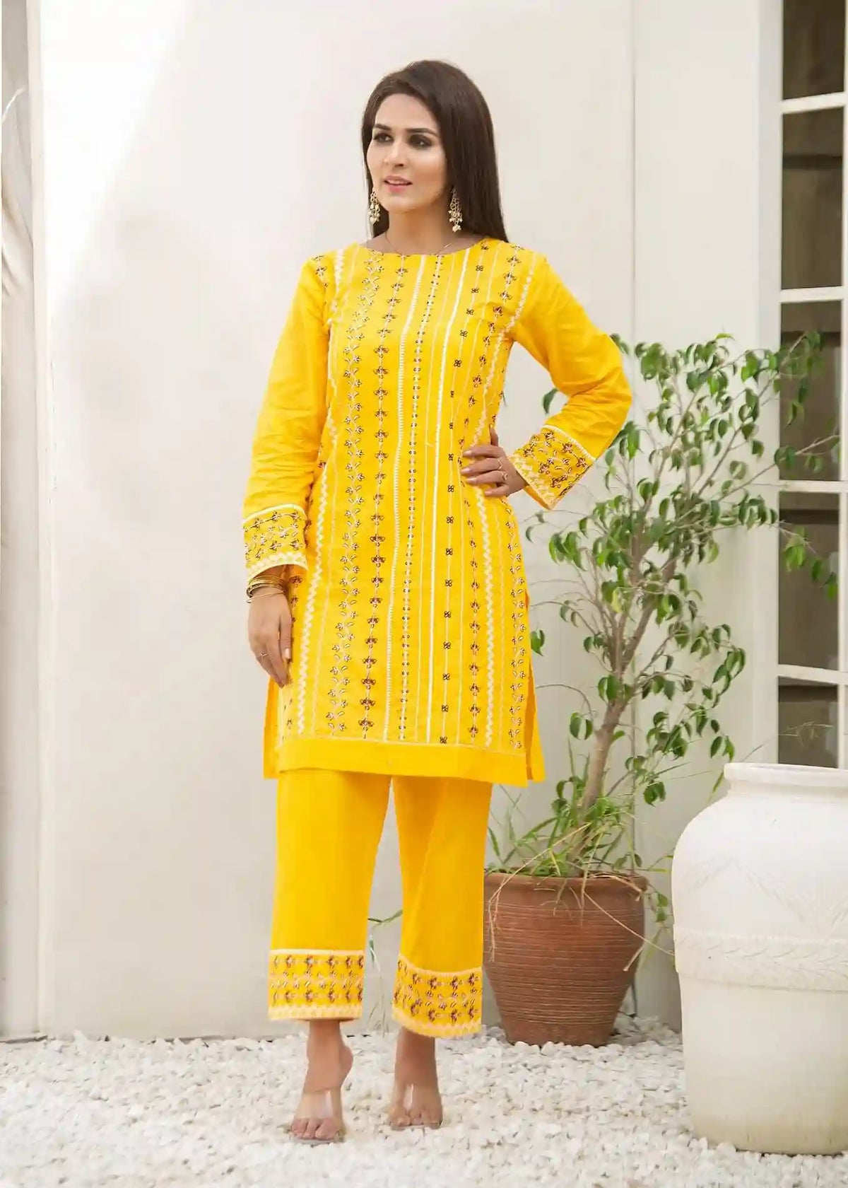 Embroidered Cotton Two piece Art-583