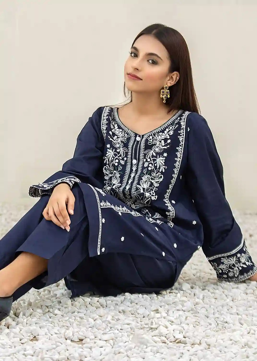 Embroidered Cotton Two Piece Art-589